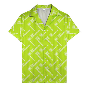custom logo & company name repeat black hawaiian shirt for men