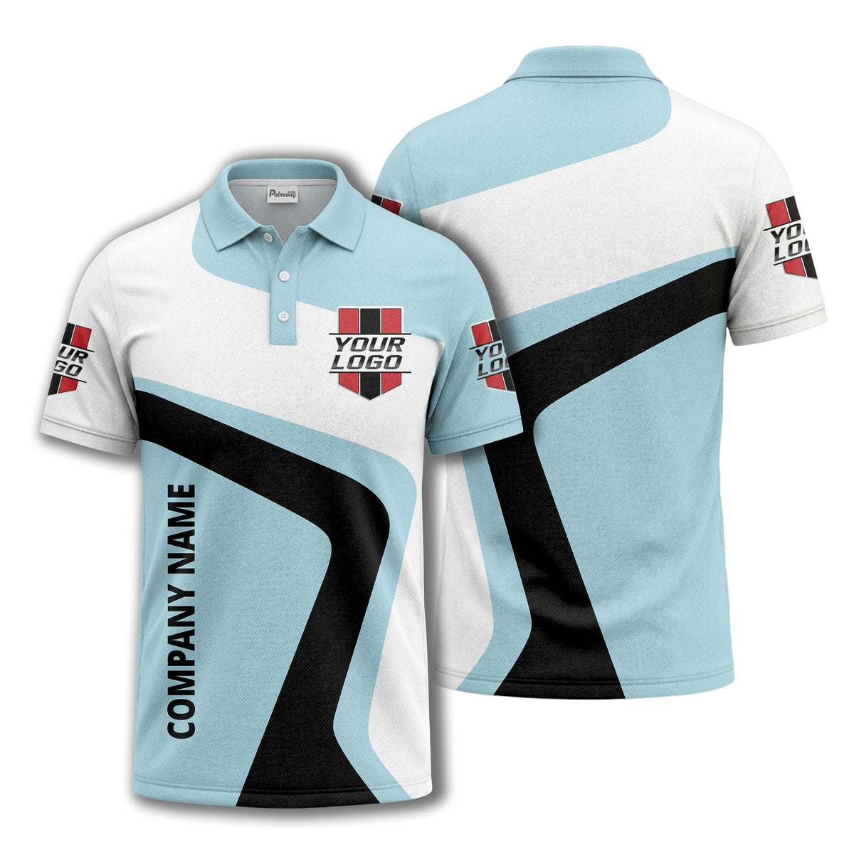 custom logo diagonal stripe corporate polo shirt for business uniforms