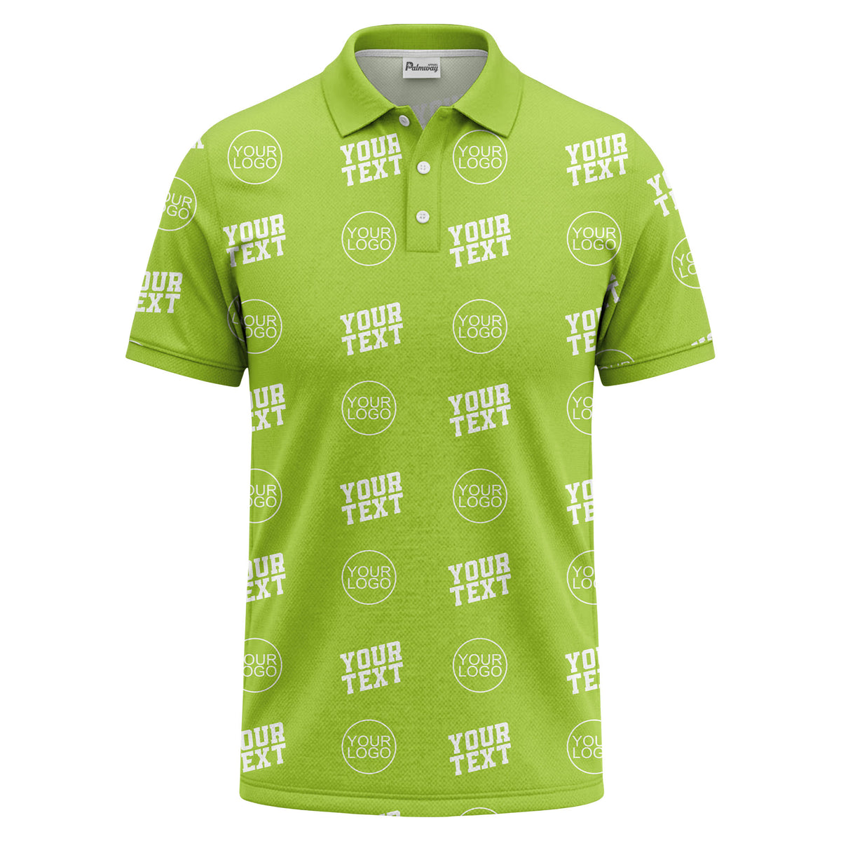 custom logo & text repeat pattern personalized polo shirt