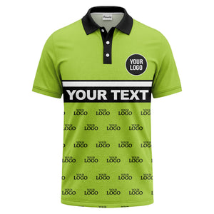 custom monogram logo repeat & text banner all over polo shirt