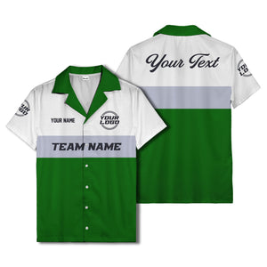 custom team logo & name bowling hawaiian shirt