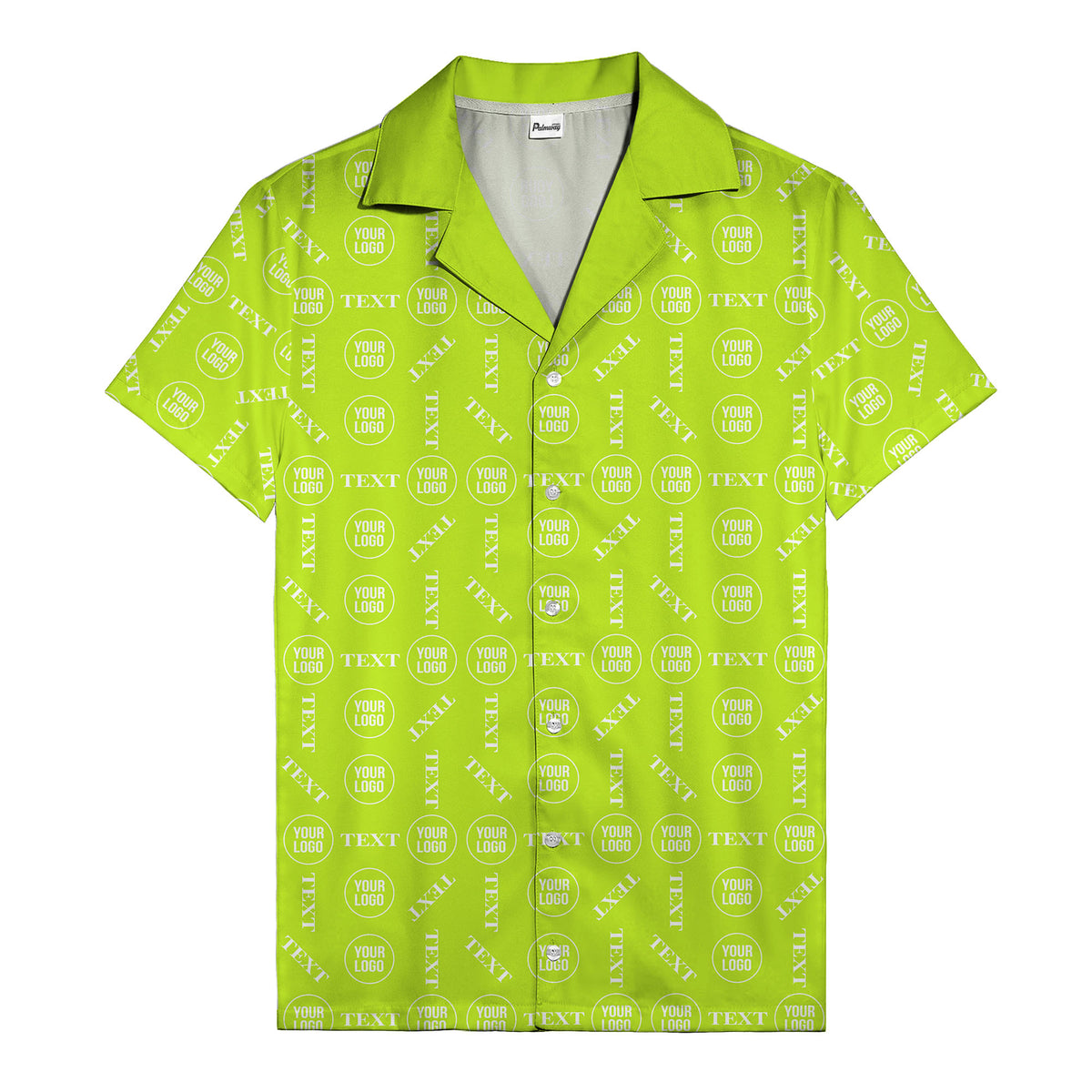custom text & logo repeat pattern hawaiian shirt