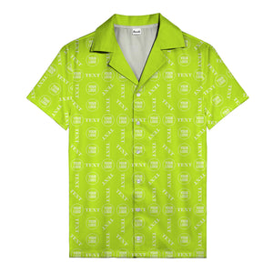 custom text & logo repeat pattern hawaiian shirt