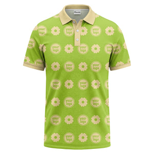 customizable daisy & monogram repeat pattern polo shirt