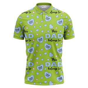 customizable hearts & text father's day all over print polo shirt for men