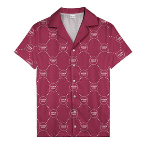customizable logo circles and dotted lines monochrome hawaiian shirt