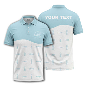 customizable monochrome logo repeat graphic polo shirt for professionals