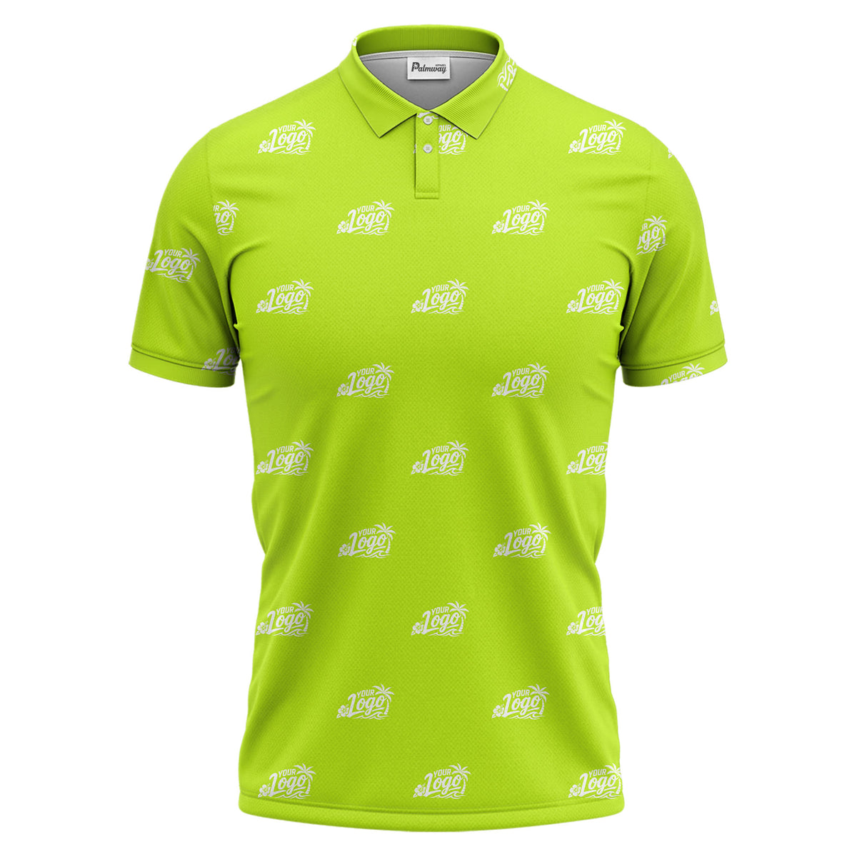 your logo repeat pattern black customizable professional polo shirt