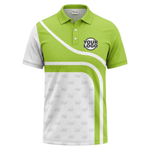 diagonal black-white custom logo stripe polo shirt for golf