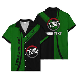 diagonal stripe custom logo company name hawaiian shirt for teams