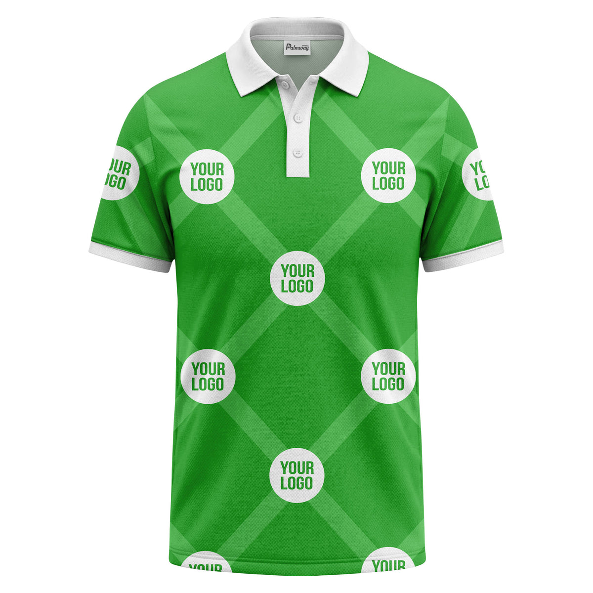 diagonal stripes & repeating custom logo polo shirt for men