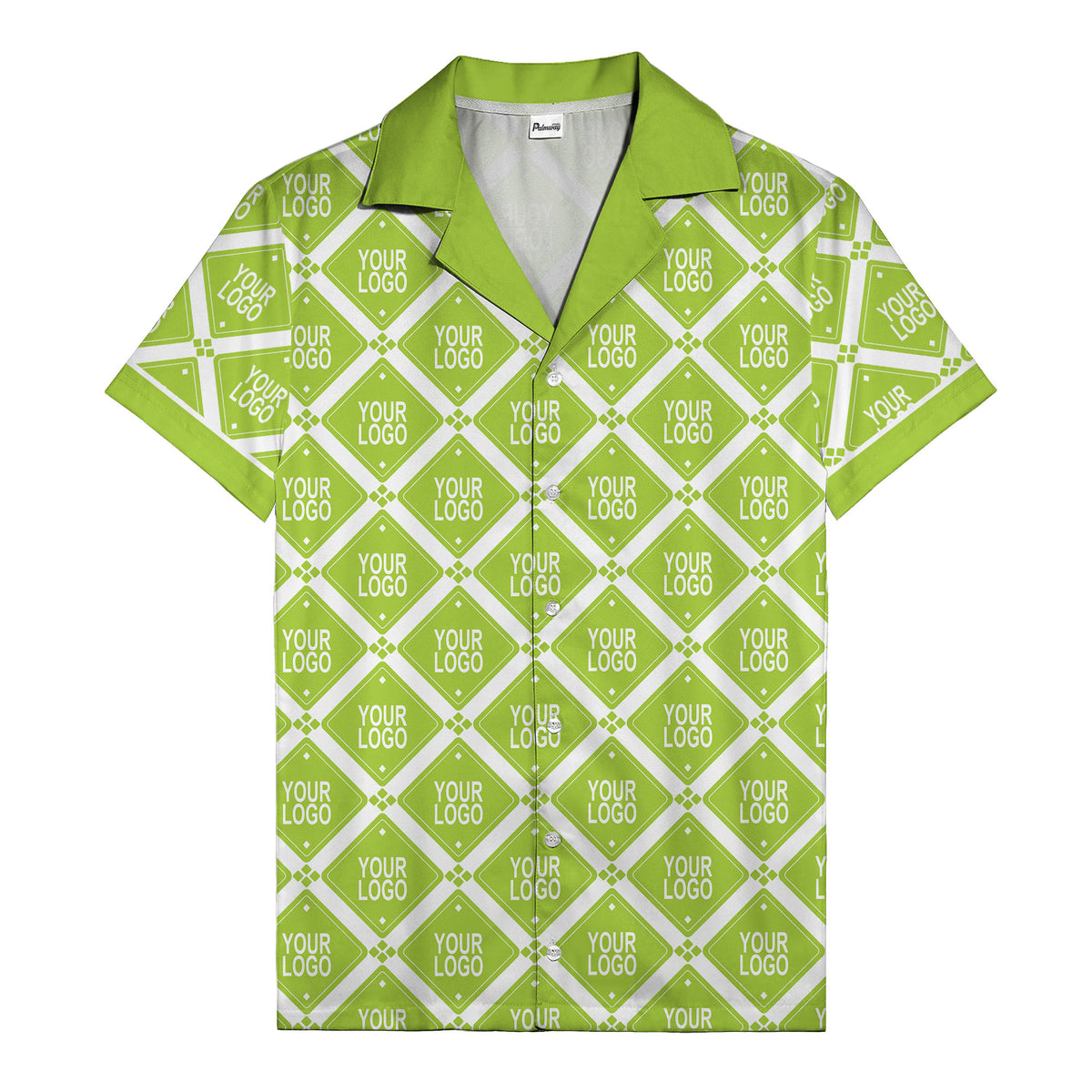 diamond repeat logo geometric hawaiian shirt for men