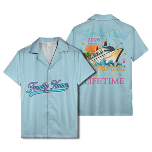 family name script & logo circle personalized hawaiian shirt