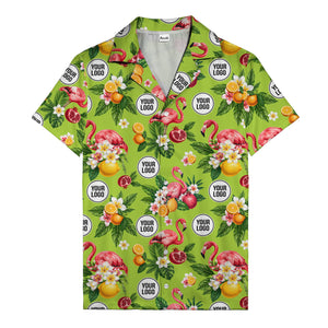 flamingo & pomegranate paradise hawaiian shirt for men