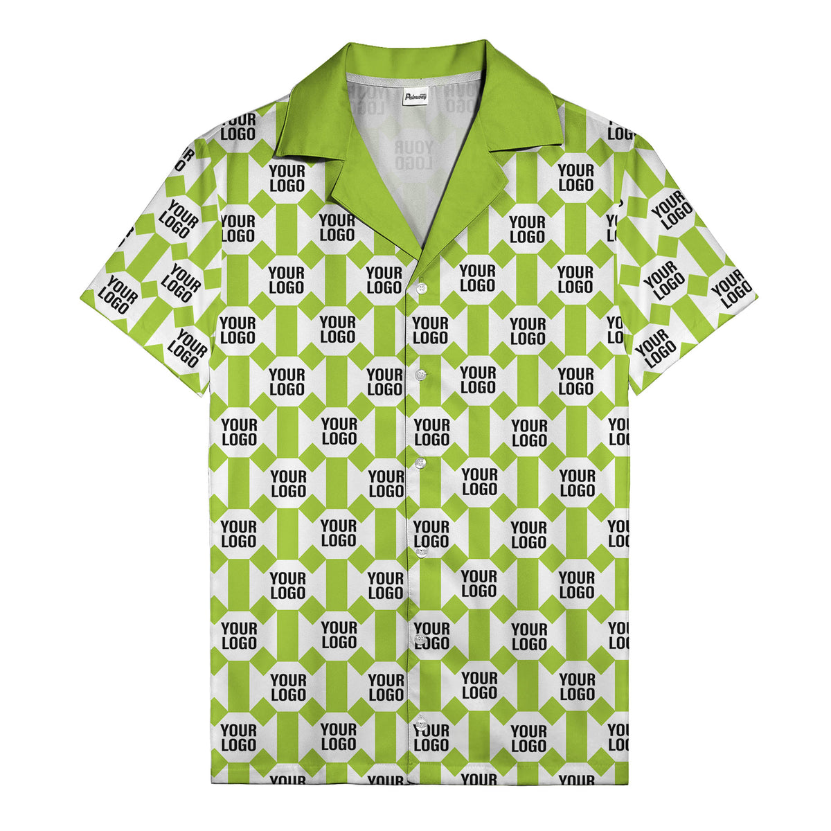 geometric grid logo repeat pattern modern graphic hawaiian shirt