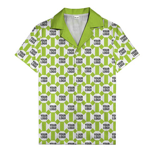 geometric grid logo repeat pattern modern graphic hawaiian shirt