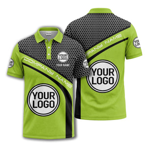 hexagonal grid monogram logo corporate polo shirt for men