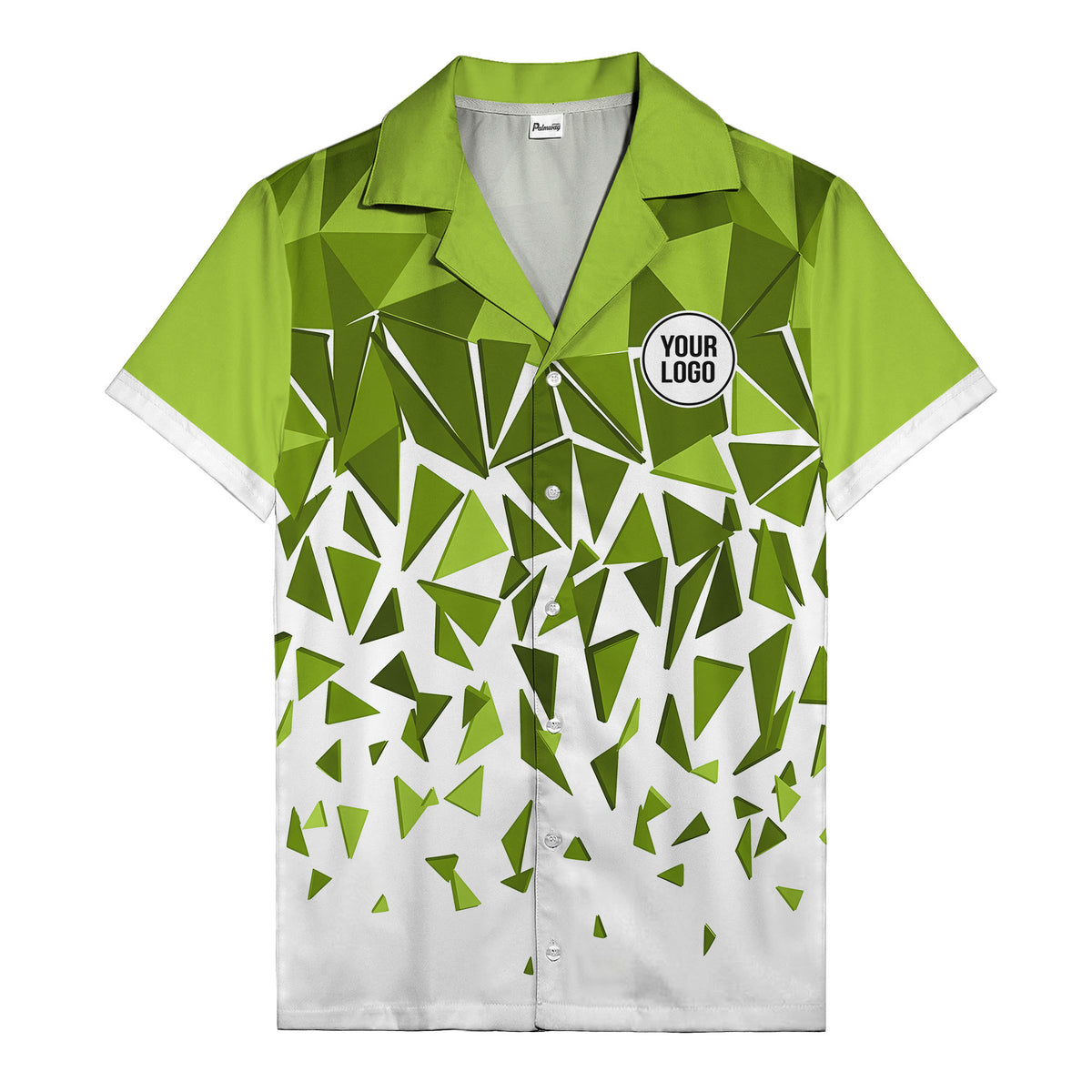 modern abstract triangular geometric hawaiian shirt for men
