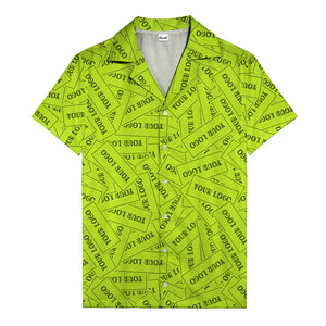 monochrome your logo repeat text graphic hawaiian shirt for men