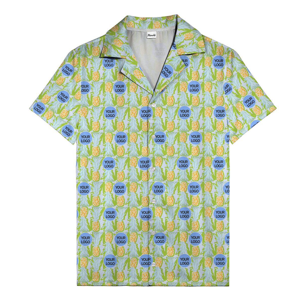 pineapple repeat & custom logo aloha hawaiian shirt