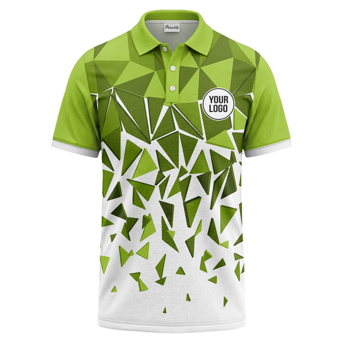 sharp monochrome geometric triangles polo shirt