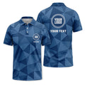 Custom Geometric Triangle Mosaic All-Over Print Short Sleeve Polo Shirt - Personalized Name & Logo Athletic Golf Polo