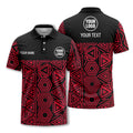 Custom Geometric Hexagon & Triangle Pattern Short Sleeve Polo Shirt - Personalized Name & Logo Athletic Golf Polo