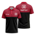 Custom Geometric Flower Pattern Chest Block Short Sleeve Polo Shirt - Personalized Name & Logo Restaurant & Cafe Uniform Polo