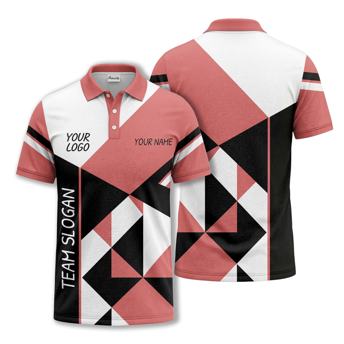 Custom Color Block Polo Shirt – Personalized Logo & Name Team Uniform