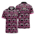 Custom Geometric Diamond Pattern All-Over Print Short Sleeve Polo Shirt - Personalized Text & Logo Restaurant & Cafe Uniform Polo