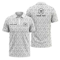 Custom Golf Doodle Pattern All-Over Print Short Sleeve Polo Shirt - Personalized Name & Logo Athletic Golf Polo