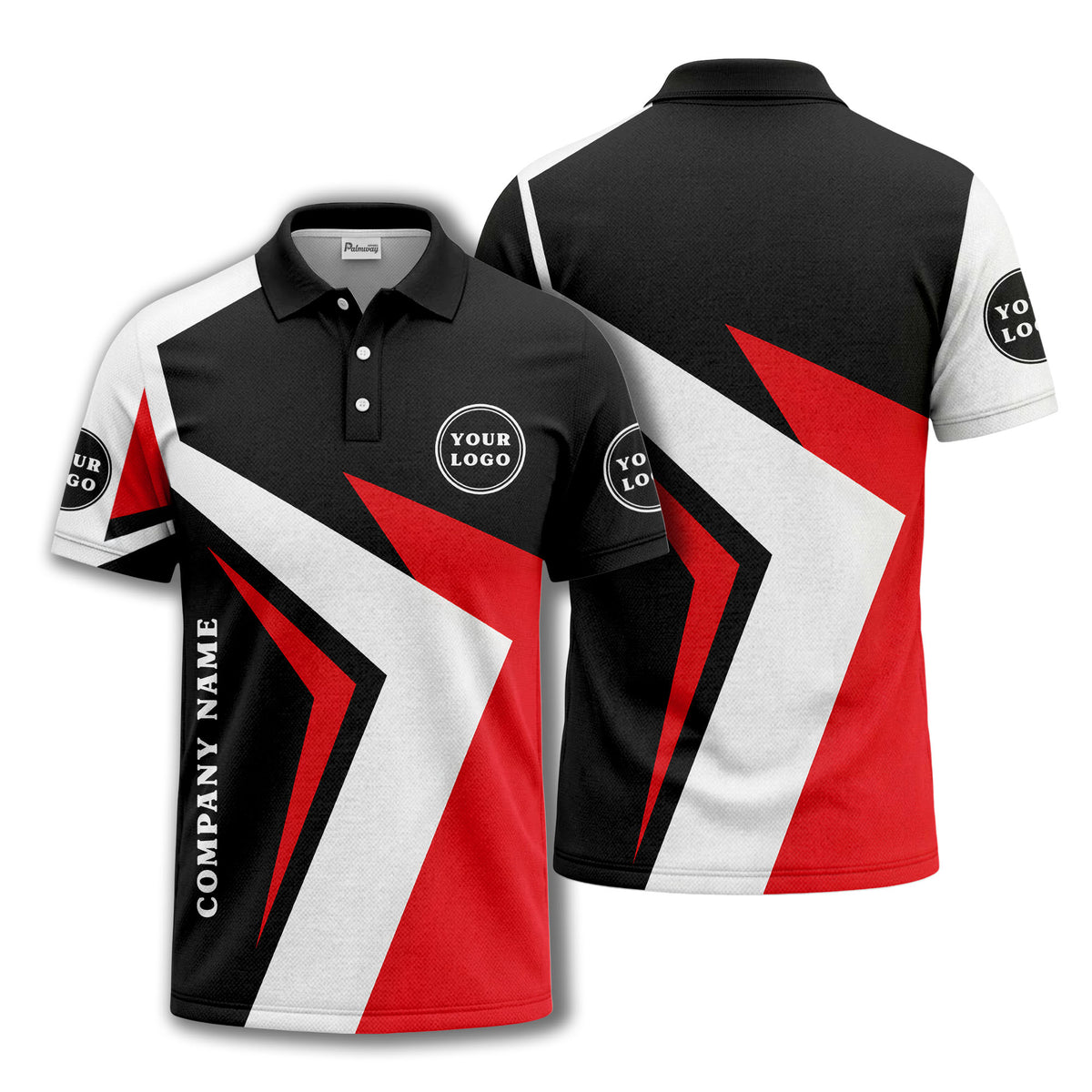 Custom Color Block Team Polo Shirt – Personalized Company Logo & Name, Multiple Colors