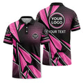 Custom Geometric Crystal & Halftone Graphic Short Sleeve Polo Shirt - Personalized Name & Logo HVAC Uniform Polo