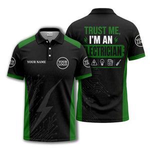 circuit board lightning bolt graphic modern tech polo shirt