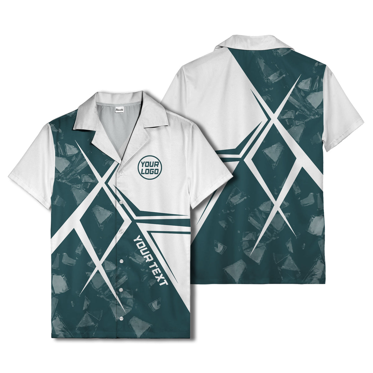 crystal shards & angular lines modern art hawaiian shirt