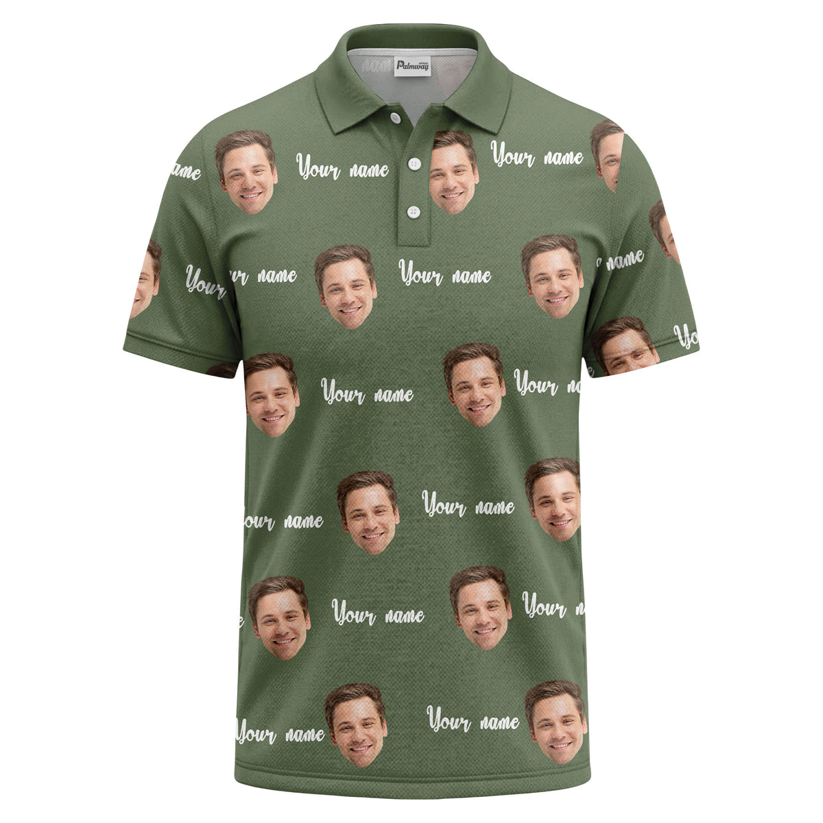 custom face portrait repeat polo shirt