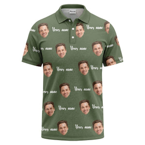 custom face portrait repeat polo shirt