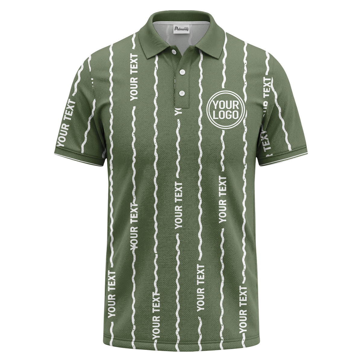 custom logo circle & wavy lines personalized polo shirt