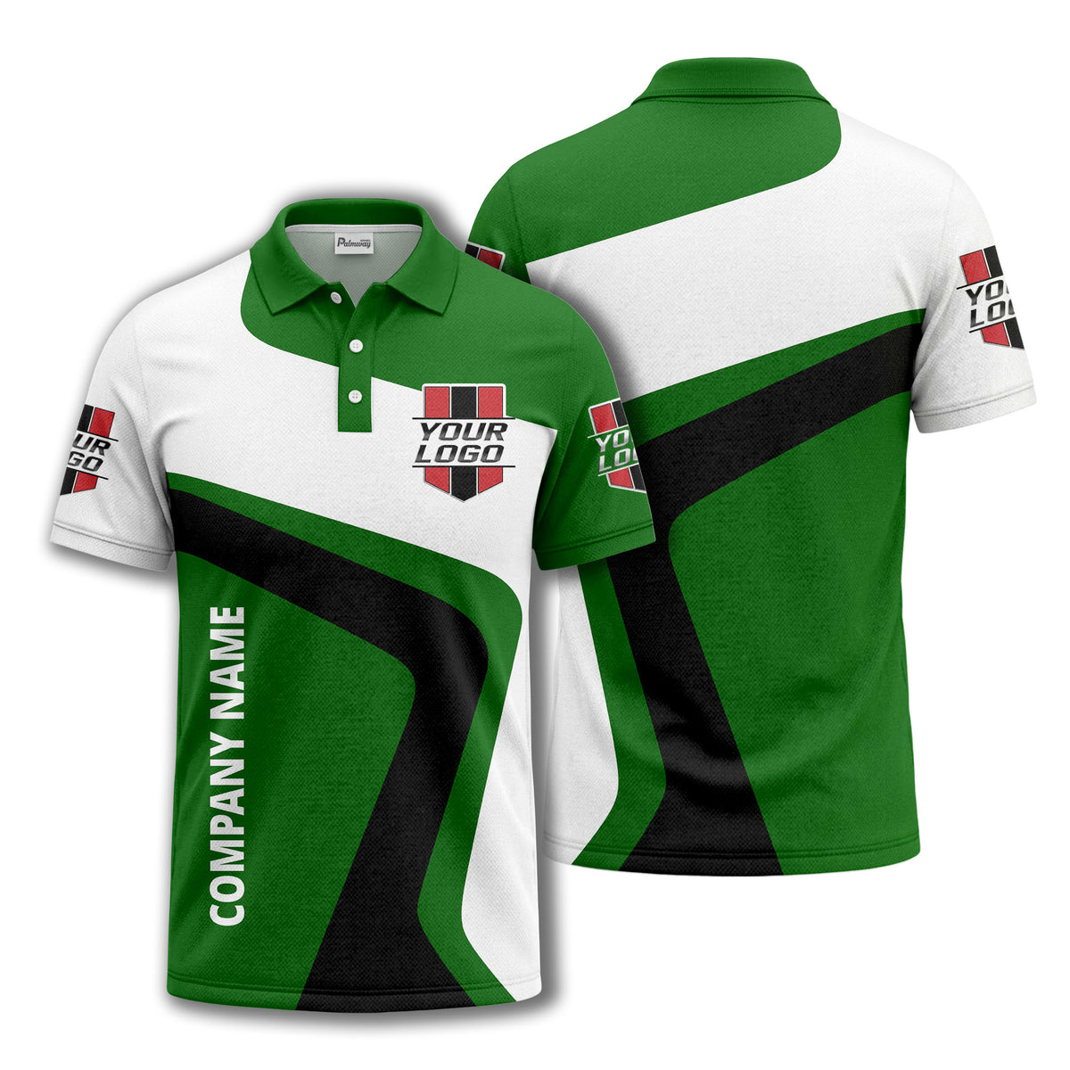 custom logo diagonal stripe corporate polo shirt for business uniforms