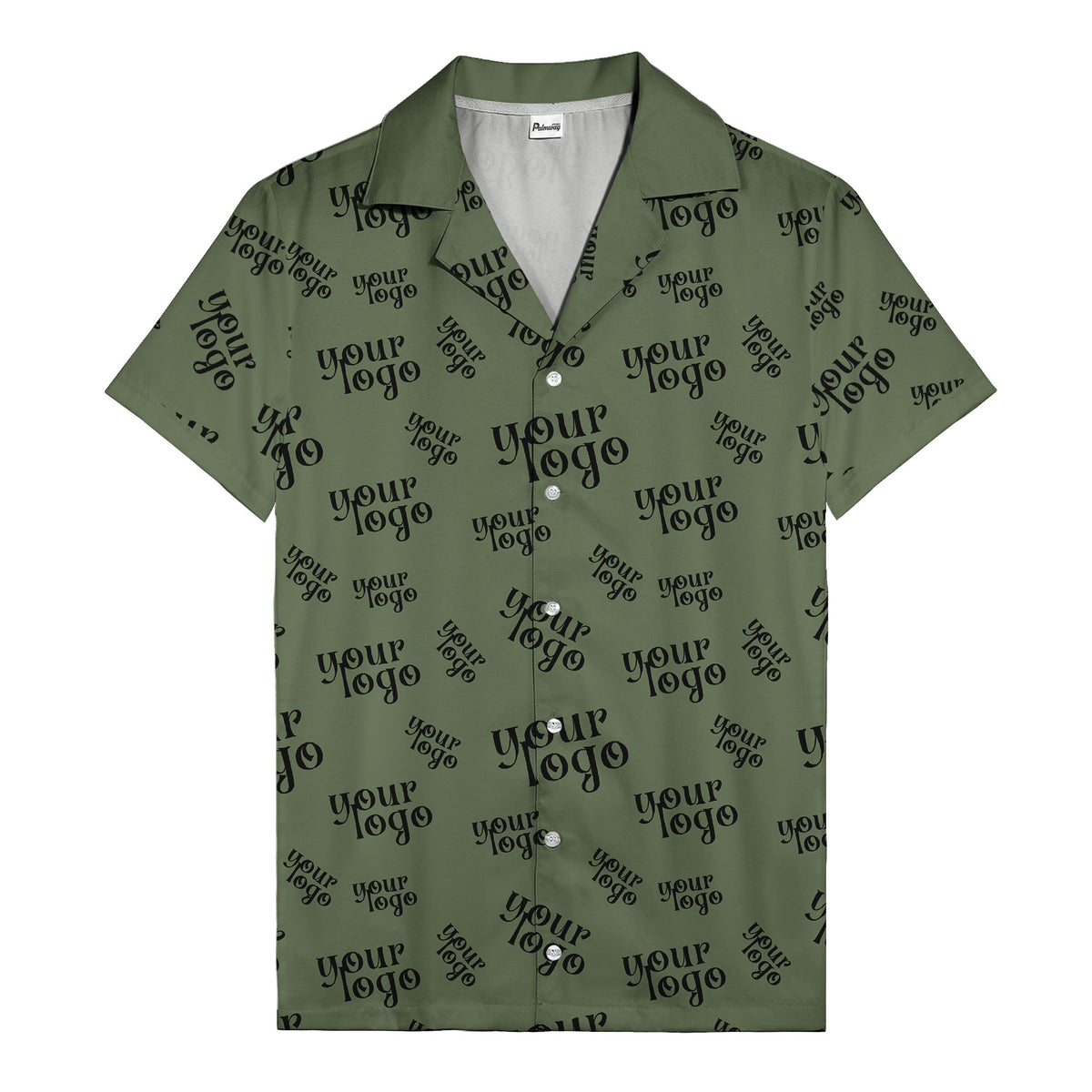 custom logo repeat typography hawaiian shirt for personalized style