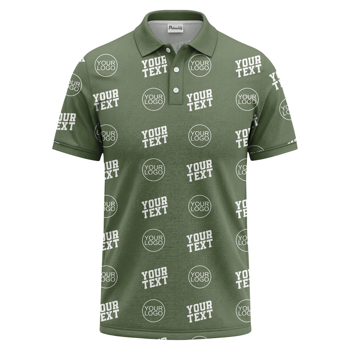 custom logo & text repeat pattern personalized polo shirt