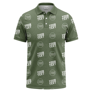 custom logo & text repeat pattern personalized polo shirt