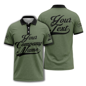 custom script logo corporate casual polo shirt for men