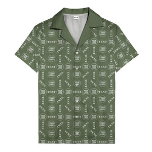 custom text & logo repeat pattern hawaiian shirt