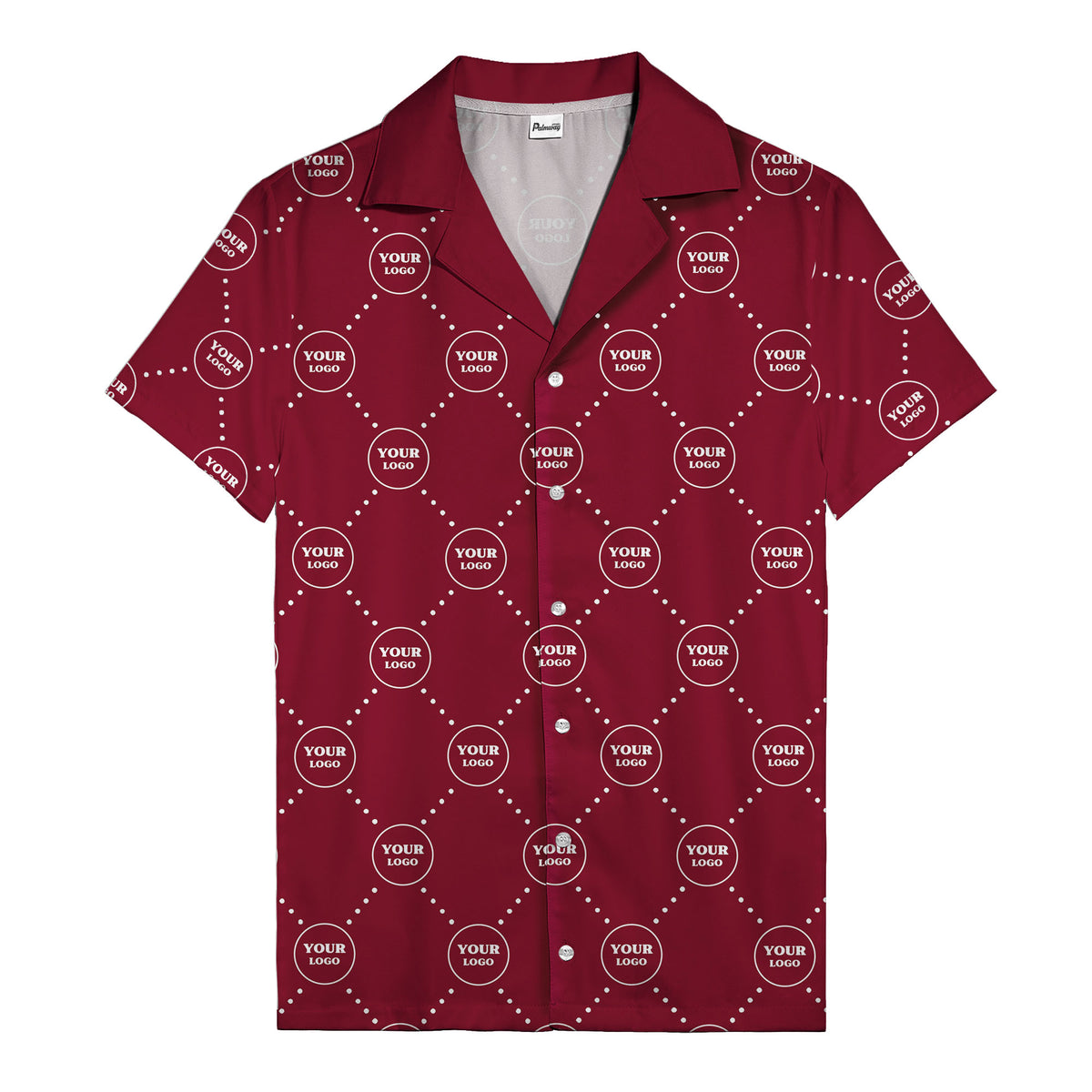 customizable logo circles and dotted lines monochrome hawaiian shirt