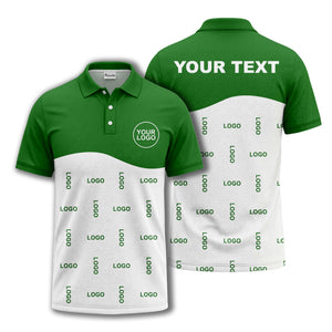 customizable monochrome logo repeat graphic polo shirt for professionals