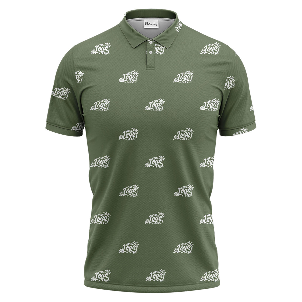 your logo repeat pattern black customizable professional polo shirt