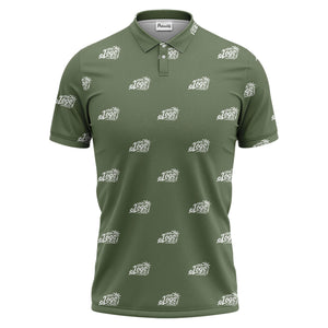 your logo repeat pattern black customizable professional polo shirt