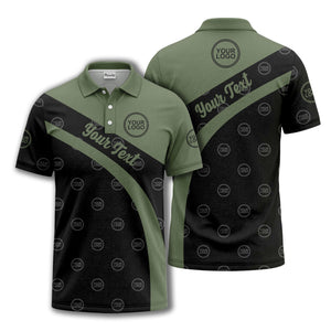 diagonal stripe custom logo golf polo shirt