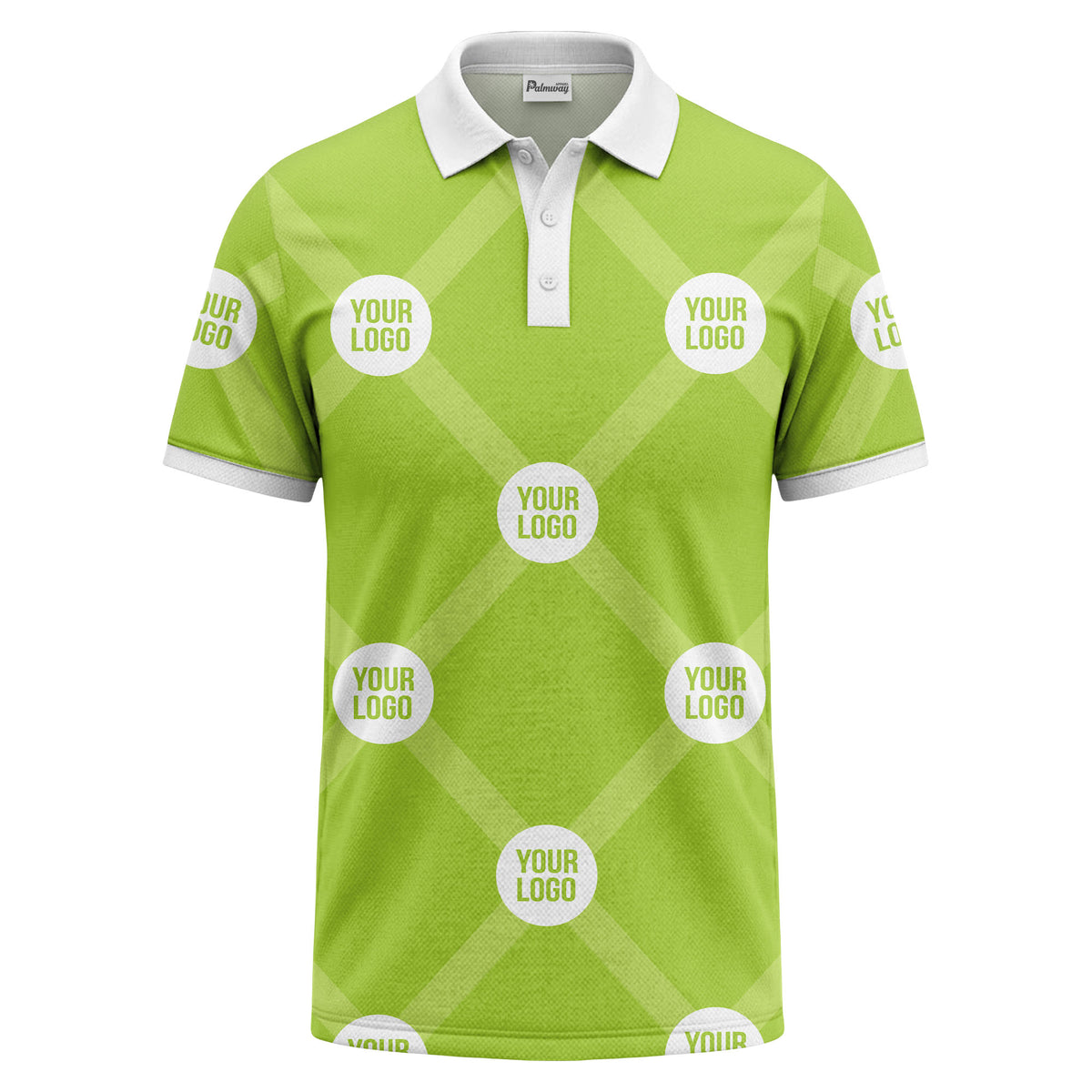 diagonal stripes & repeating custom logo polo shirt for men